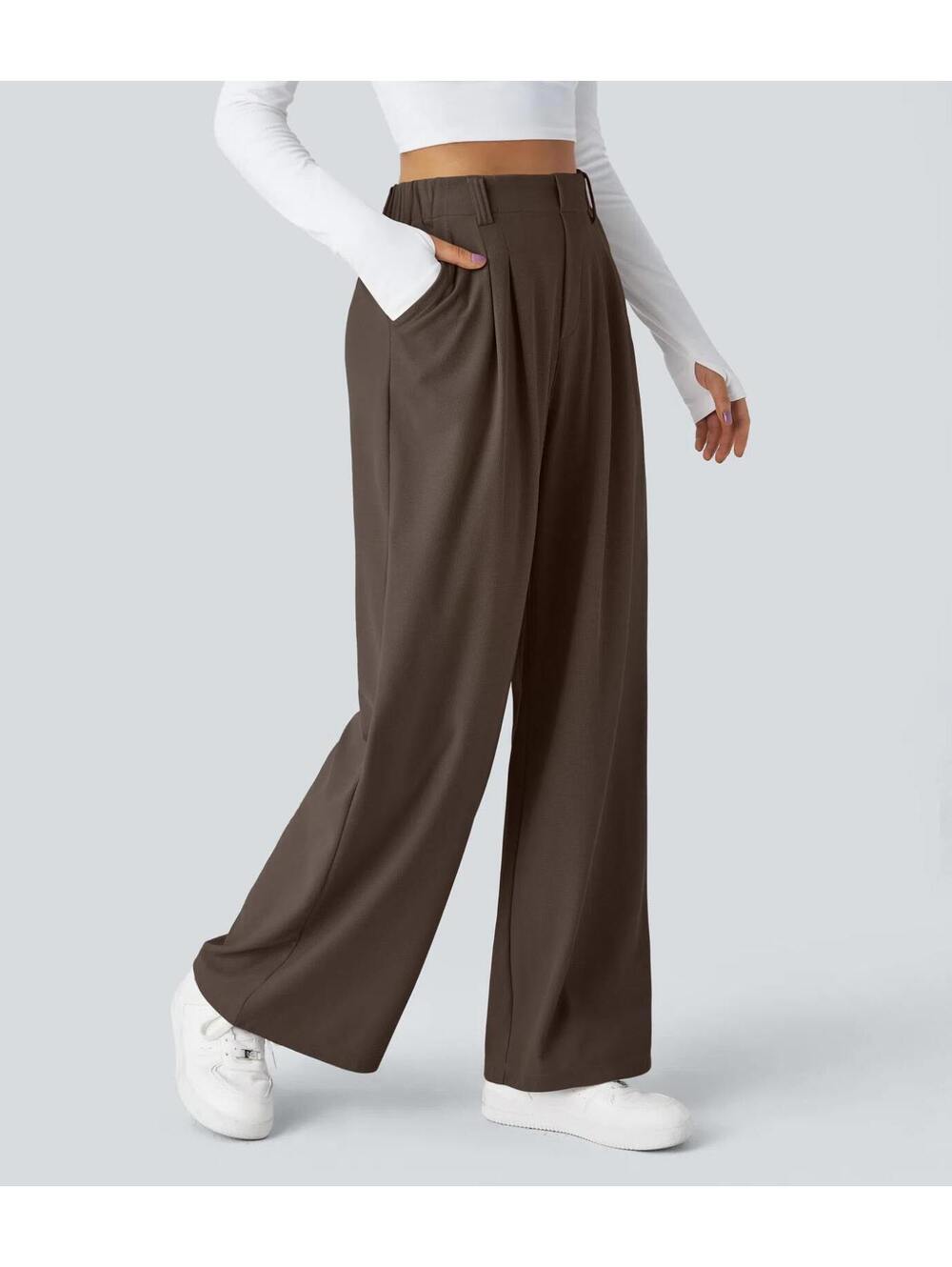 HALARA High Waisted Pocket Wide Leg Waffle Work Pants Size XL - Picture 2 of 3